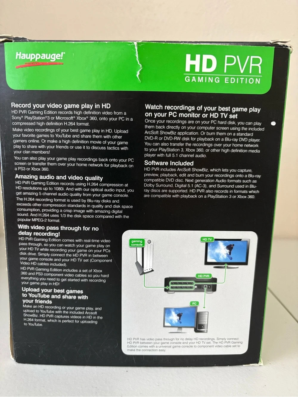 HD PVR Gaming Edition Capture Device - Black with Green Accents